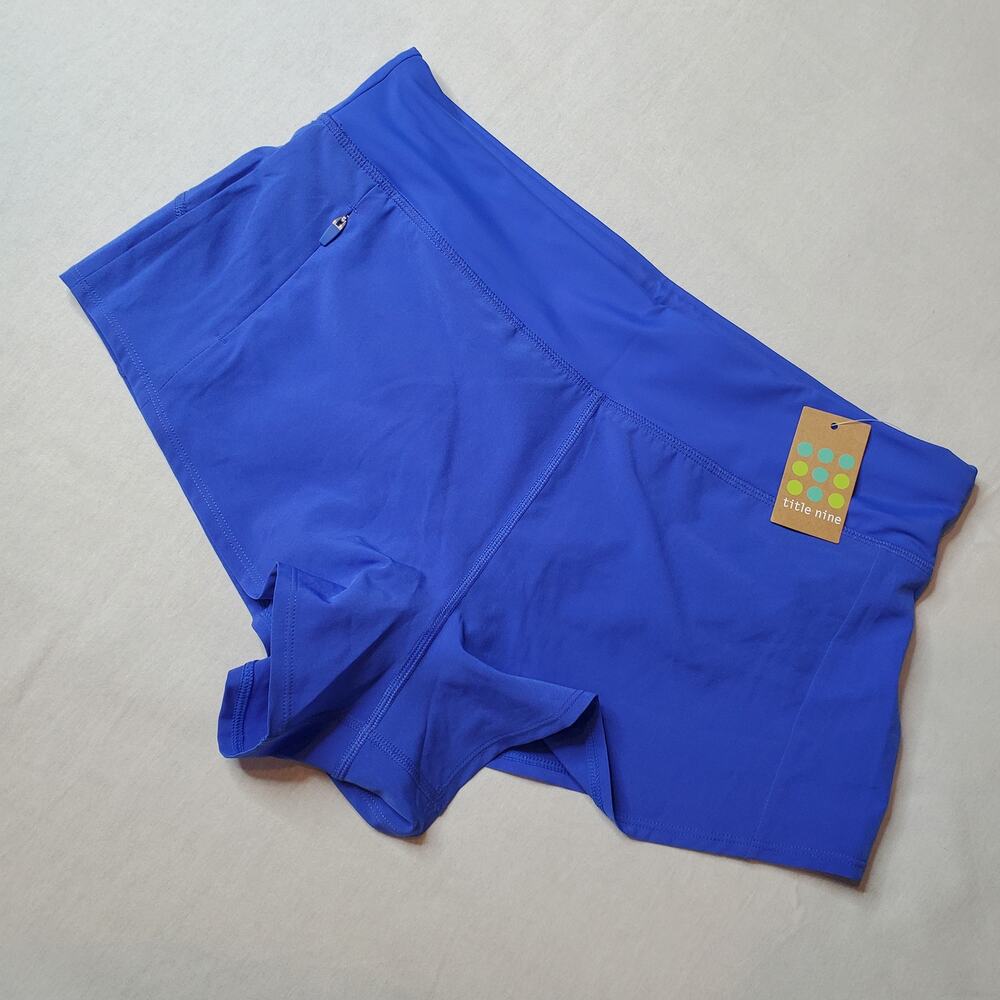 Title Nine Women's Size M NWT Wahine Lined Swim Shorts Blue